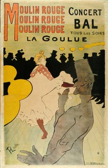 Moulin Rouge (La Goulue), 1891, Litho in vier kleuren, in drie delen gedrukt, 191,0 x 117,0 cm, Collectie Staatliche Kunstsammlungen Dresden 